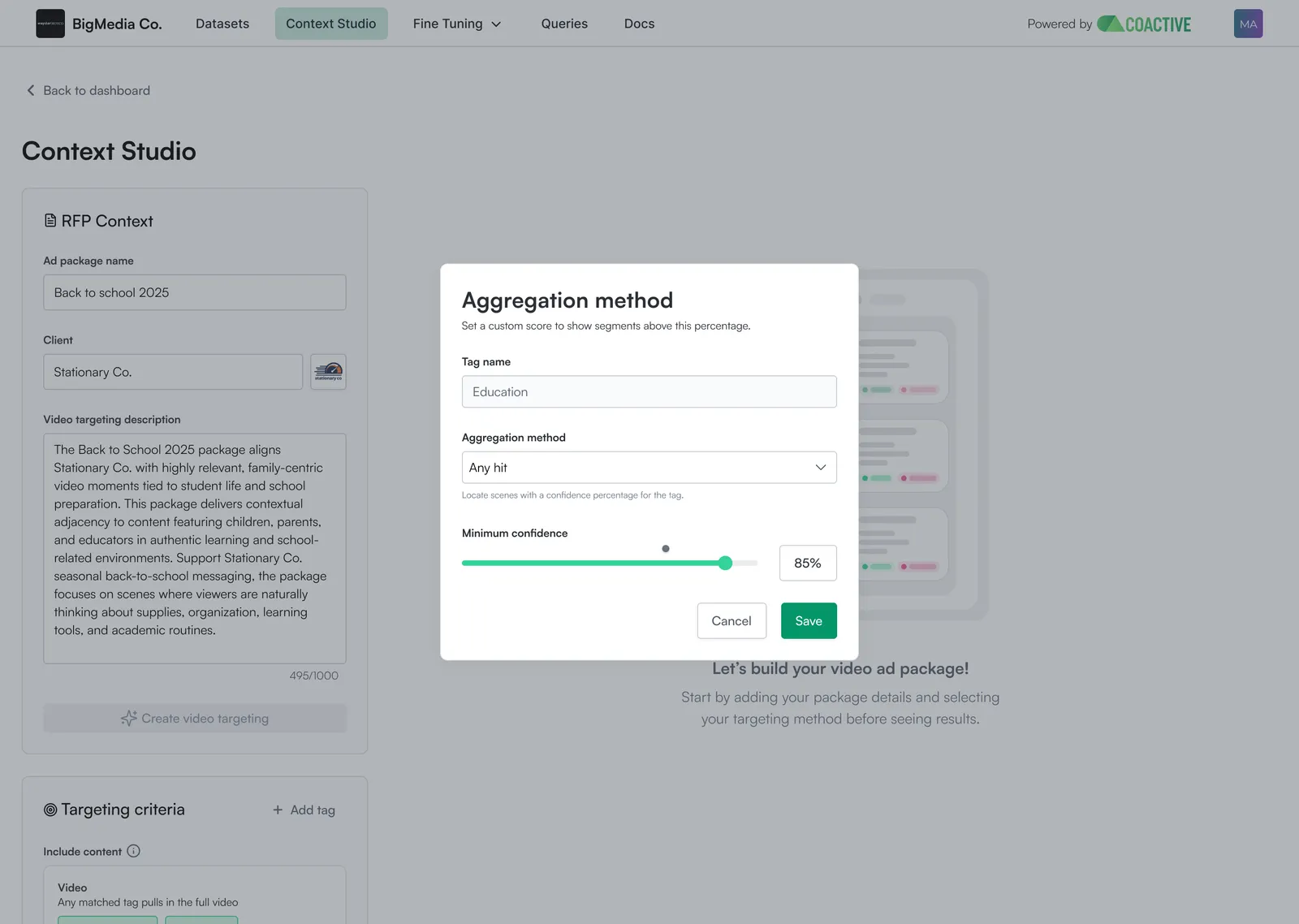 Aggregation method modal