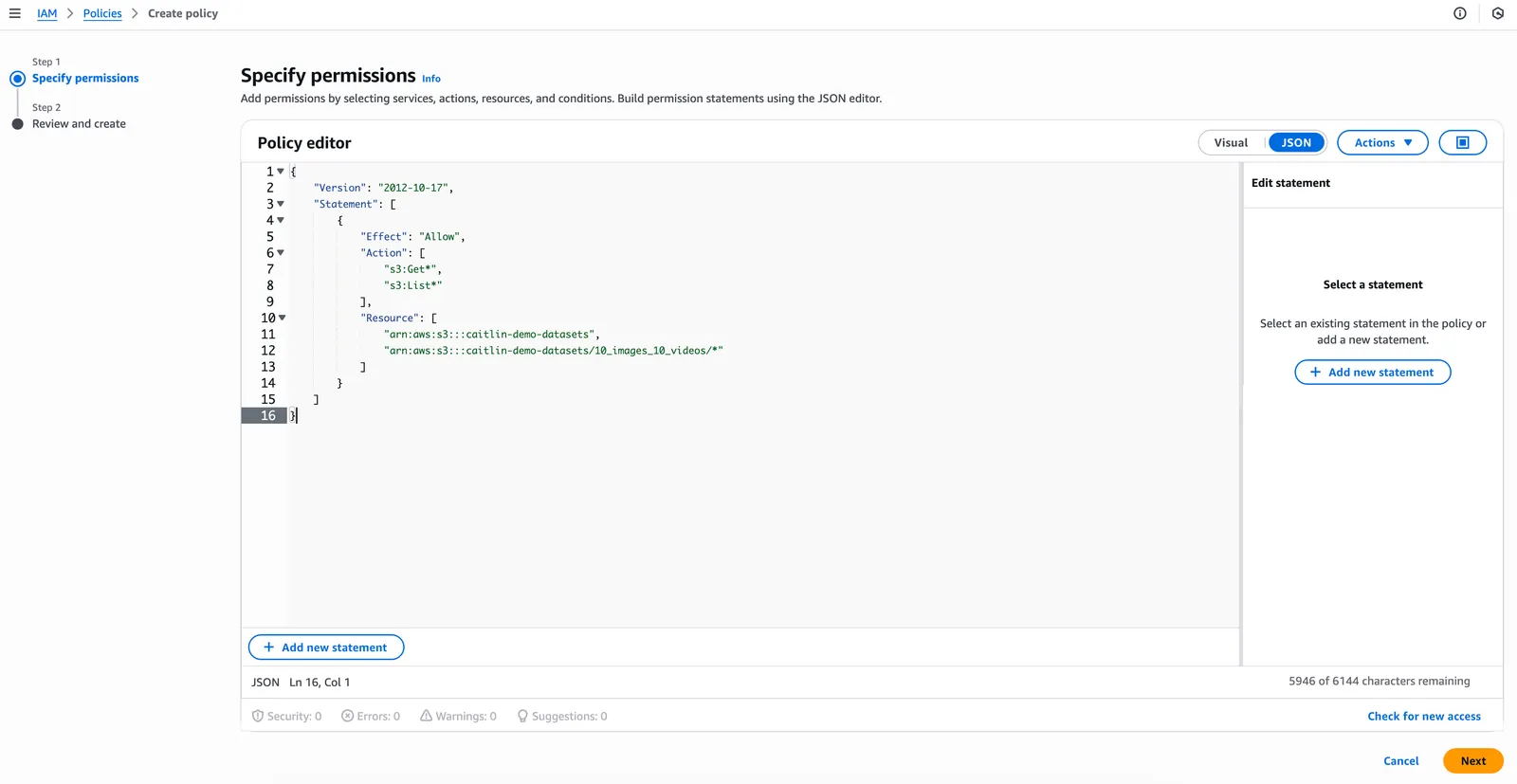 IAM Policy Permissions